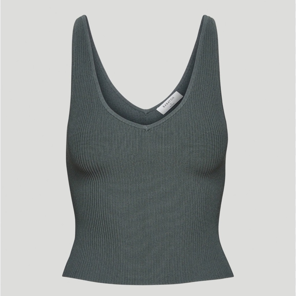 Babaton Sculpt Knit V-Neck Tank - Aritzia